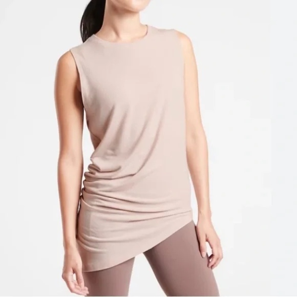 Athleta Light Pink Cloudlight‎ Restore Knit Top XS